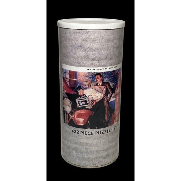 Texaco 432 Piece Puzzle In Sealed Canister The Saturday Evening Post Advertising - Picture 1 of 6